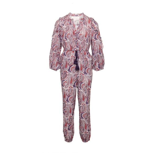 DESERT QUEEN SALOME JUMPSUIT PURPLE PAISLEY NWT|Sz:34/US 2  Ret$348 - Picture 2 of 3